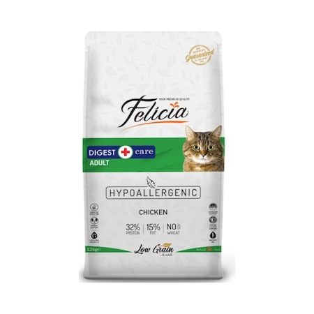 Felicia Tavuklu Düşük Tahıllı Yetişkin Kedi Maması 12 KG