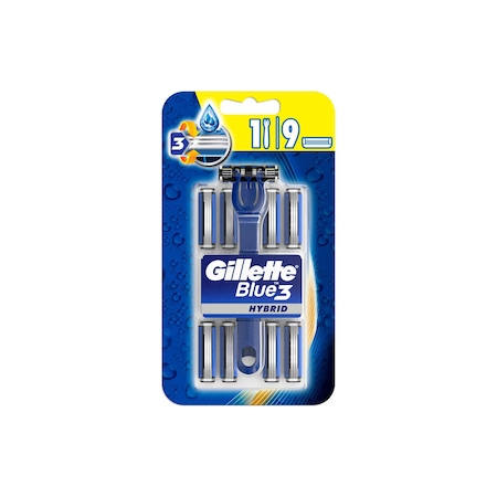 Gillette Blue3 Sensor Hybrid Tıraş Makinesi + Yedek Tıraş Bıçağı 9'lu