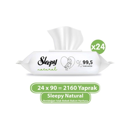 Sleepy Natural Yenidoğan Islak Bebek Bakım Havlusu 24 x 90'lı 2160 Yaprak