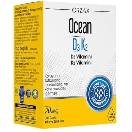 Ocean D3K2 Damla Takviye Edici Gıda 20 ML