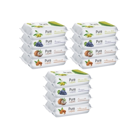 Pure Baby Wipes Islak Havlu Mendil 50 Yaprak 12 Li Set (600 Yapra