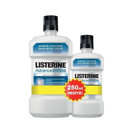 Listerine Advanced White Alkolsüz Ağız Bakım Suyu 500 ML + 250 ML