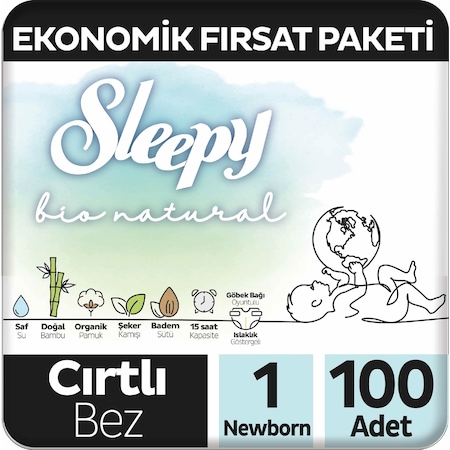 Bio Natural Ekonomik Fırsat Paketi Bez 1 Numara Newborn 100 Adet