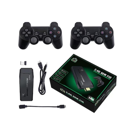 Hallow PS1 Home TV Kablosuz Çift Kol Retro 10.000 Oyunlu TV Stick Mini Oyun Konsolu