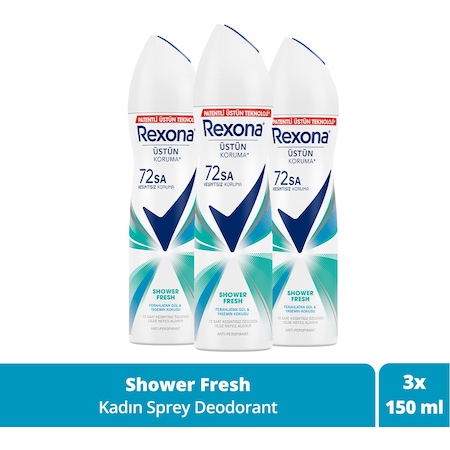 Rexona Shower Fresh Kadın Sprey Deodorant 3 x 150 ML