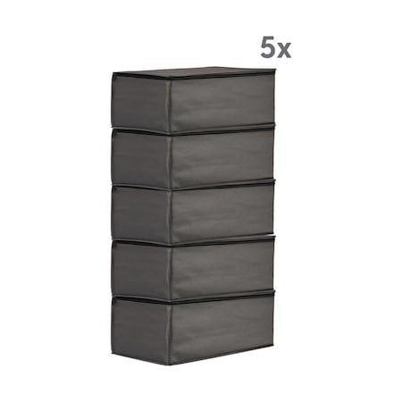 Vedsey 5'li Set Antrasit Gri 50x25x20 Cm Hurç & Dolap İçi - Organizer Düzenleyici Hurç