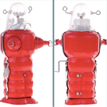 Omeniv Kırmızı Robot Figür Oyuncak Elle Kurmalı 42206281
