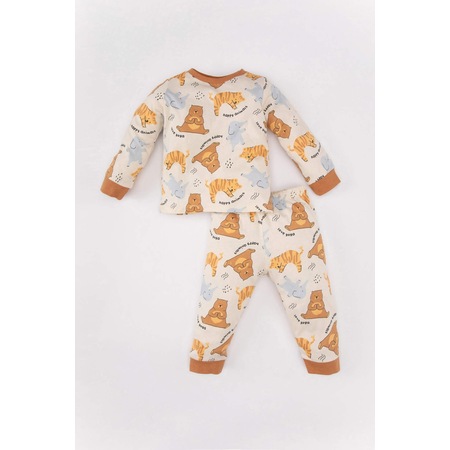 Defacto Erkek Bebek Safari Baskılı Uzun Kollu Premium 2'li Pijama Takımı A9013a524sper42