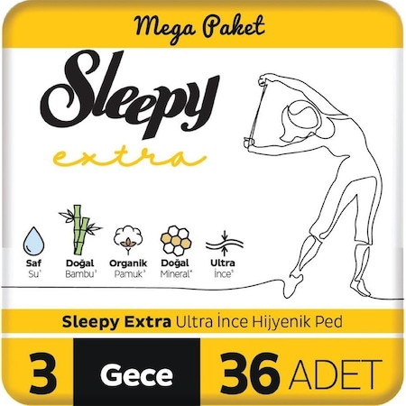 Sleepy Extra Ultra İnce Hijyenik Gece 36 Adet