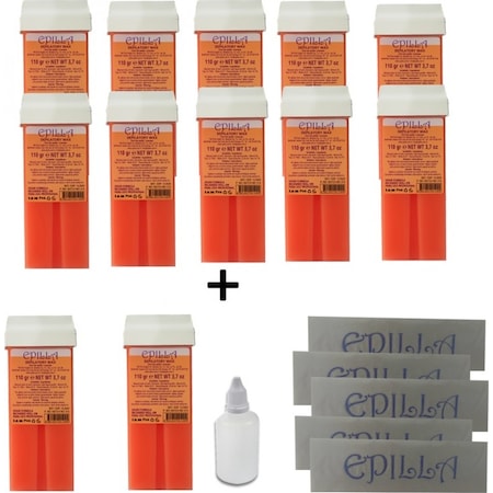 Epilla Pudralı Kartuş Roll-On Sir Ağda 110 G 12'li + Ağda Bezi 5 Paket + Ağda Yağı 50 ML