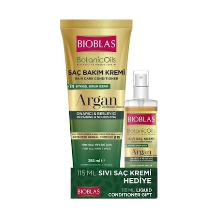 Bioblas Botanic Oils Argan Yağlı Saç Bakım Kremi + Bioblas Sıvı Saç Kremi 250 x 115 ML