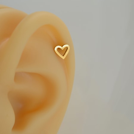 Gold Çelik Kalp Model Helix Piercing