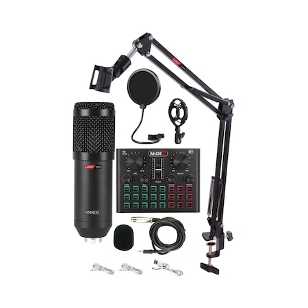 Lastvoice Bm800 Live Set Efektli Ses Kartı Mikrofon Stand Kayıt C