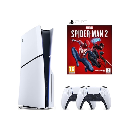 Sony Playstation 5 Slim 1 TB Standart Edition Konsol + 2 Kol + PS5 Spider-Man 2 (İthalatçı Garantili)