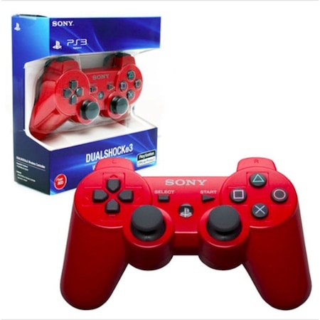 Sony PS3 Joystick PS3 Kol Kırmızı 1.5 M Şarj Kablosu Dahil