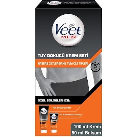 Veet Men Özel Bölgeler İçin Tüy Dökücü Krem 100 ML + Balsam 50 ML