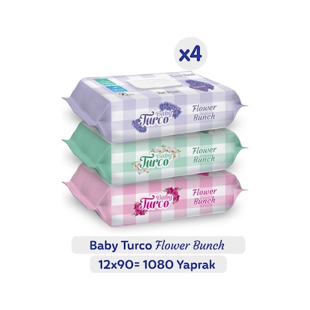 Baby Turco Flower Bunch Islak Havlu 12X90 (1080 Yaprak)