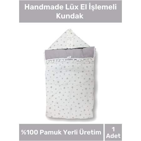 Premium Özel Tasarım Handmade Lüx El İşlemeli Kundak 0-1 Yaş Arası Battaniye