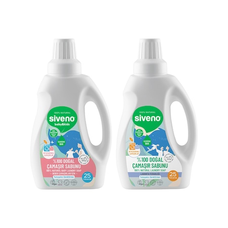 Siveno Doğal Çamaşır Sabunu & Bebek Çamaşır Sabunu Kendinden Yumuşatıcılı Bitkisel Deterjan Konsantre Vegan 750 ML