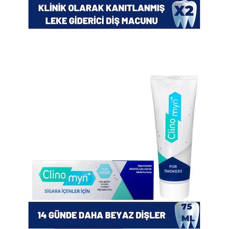 Clinomyn Smokers Sigara İçenler İçin Diş Beyazlatan Leke Giderici Diş Macunu 75 ML x 2 Adet