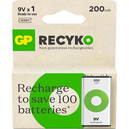 GP ReCyko Batteries 200 mAH 9V Şarjlı Pil