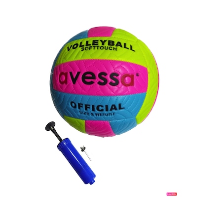 Avessa VLM-700 Soft 280 gr Voleybol Top + Pompa Pembe-Mavi