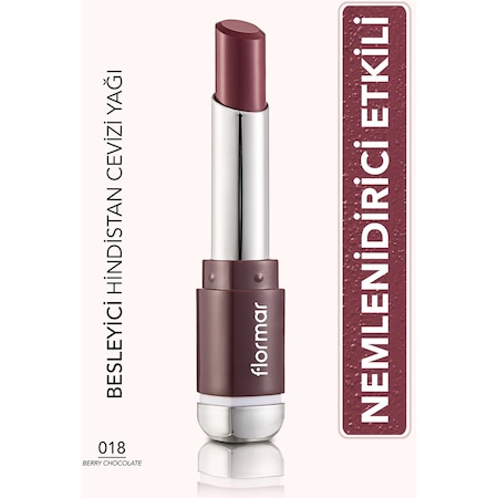 Flormar Saten Dokulu Stick Ruj - Prime N Lips Lipstick - 018 Berry Chocolate- 8690604364497