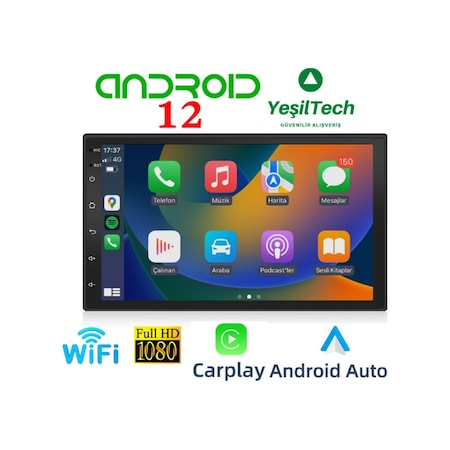 Exvol Android Multimedya +Carplayli Double 7 İnc Ips Ekran+Kamera Youtube