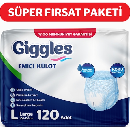 Giggles Yetişkin Emici Külot Hasta Bezi L 4 x 30'lu