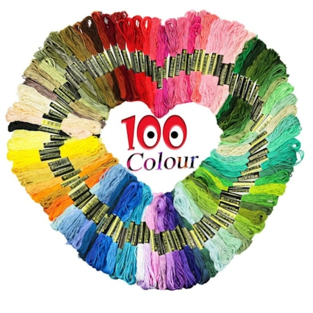 100 Farklı Renk Muline, Etamin, Kanaviçe, Rokoko, Nakış Ipi