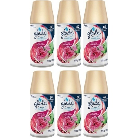 Glade Otomatik Sprey Oda Parfümü Bahar Kokuları Meyve ve Çiçek Buketi 6 x 269 ML