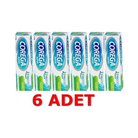 Corega Super Diş Protez Yapıştırıcı Naneli Krem 6 x 40 G