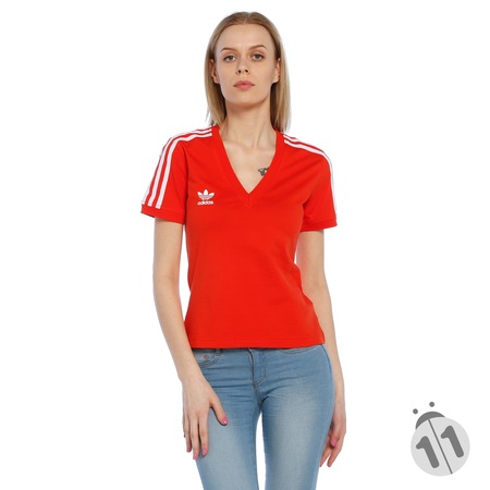 Adidas Soccer V Bayan V Yaka Kirmizi Tisort 2015 Fiyatlari Ve Ozellikleri
