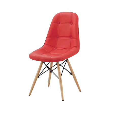 Eames Sandalye Kapitoneli Deri Kirmizi Fiyatlari Ve Ozellikleri