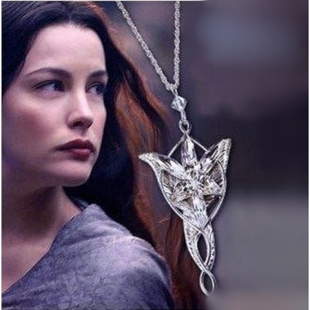 Yuzuklerin Efendisi Elf Kolye Arwen Evenstar Aksam Yildizi Lotr Kolyesi Gumus Altin Kaplama Gumus Kaplama Amazon Com Tr