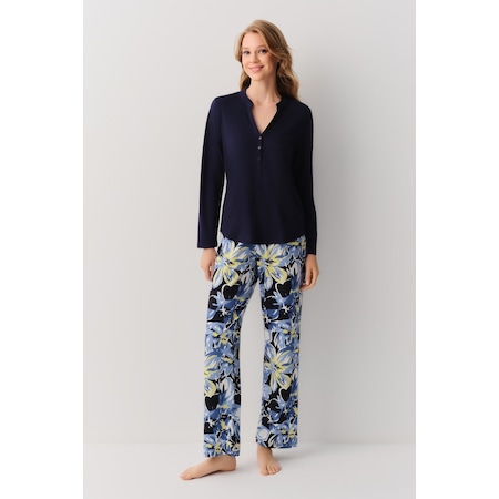Suwen Grace Pijama Takımı Sh26229660846 Çiçek Desenli