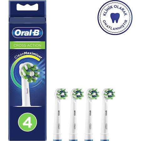 Oral-B Cross Action Clean&Maximiser Şarjlı Diş Fırçası Yedek Başlığı 4'lü