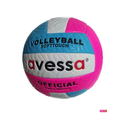 Avessa VLM-700 Soft 280 gr Fosforlu Voleybol Topu Beyaz-Pembe