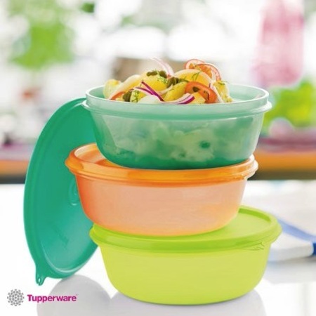 tupperware 3 sekerpare sari turuncu yesil