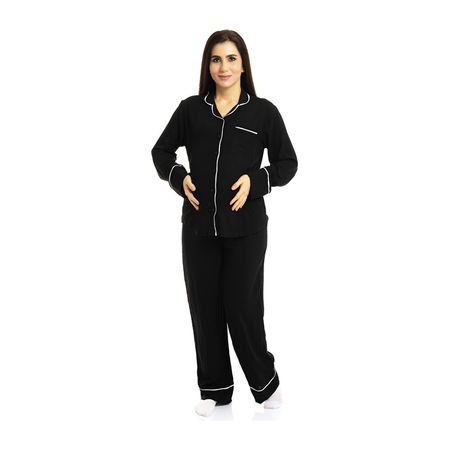 Baby Mom Pijama Takımı Anne Giyim 24ybmmapjm003 Siyah 24YBMMAPJM003_Siyah