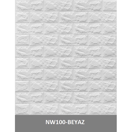 Renkli Duvarlar NW-100 Kendinden Yapışkanlı Esnek Duvar Kağıdı Kaplama Paneli Beyaz