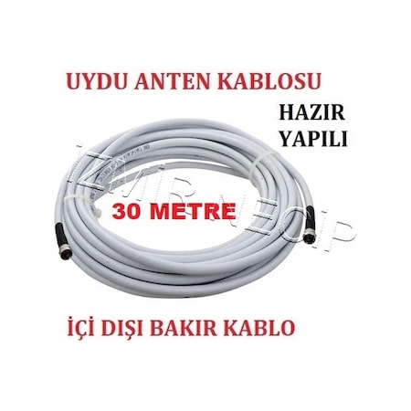 30 Metre Full Hd 3D 4K Uydu Çanak Anten Kablosu Rg6-U