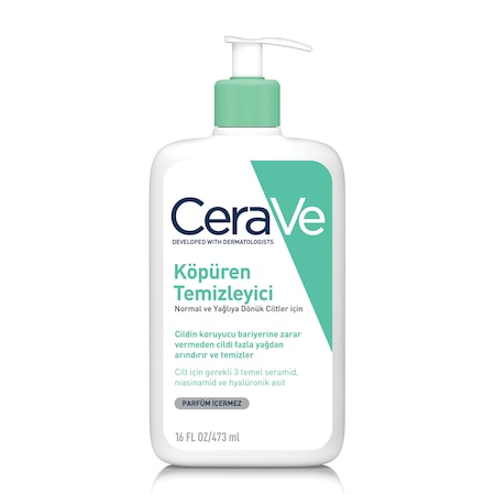 Cerave Normal ve Yağlıya Dönük Ciltler için Köpüren Temizleyici 473 ML