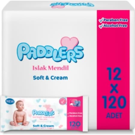 Paddlers Soft & Cream Islak Mendil 12 x 120'li