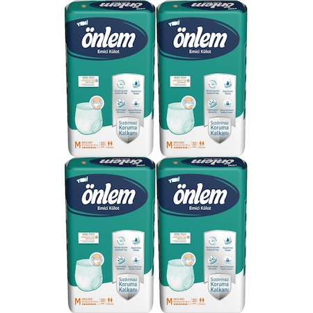 Önlem Yetişkin Emici Külot Bezi Orta Boy ( Medium ) 30'Lu x 4 Paket