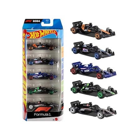 Hot Wheels Formula 1 2024 Araba Seti 5 Li Lisanslı Model Araç Koleksiyonu