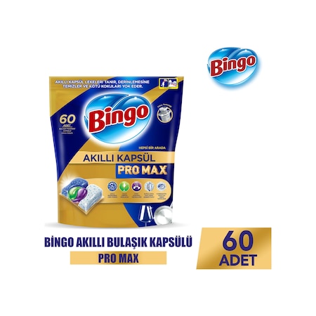 Bingo Akıllı Kapsül Pro Max Bulaşık Makinesi Deterjanı 60 Tablet