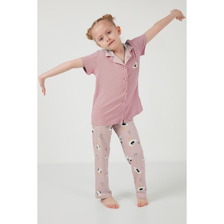 Lela Kız Çocuk Pijama Takımı 6576001 Pembe