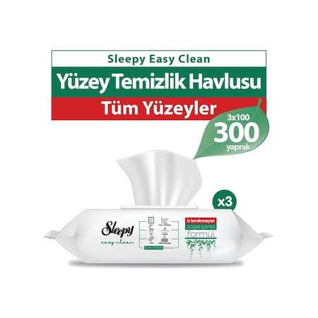 Sleepy Easy Clean Yüzey Temizlik Havlusu 3 x 100'lü