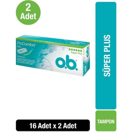 O.B. Tampon Süper Plus Yeni 16'lı x2